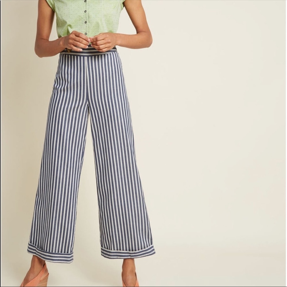 ModCloth vintage railroad high waisted wide leg